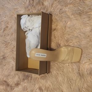 Steve Madden clear/ beige heels